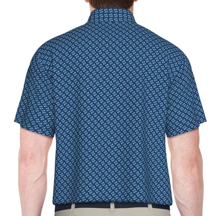 Ben Hogan Men's All Over Geo Print Golf Polo T-shirt - Estate Blue
