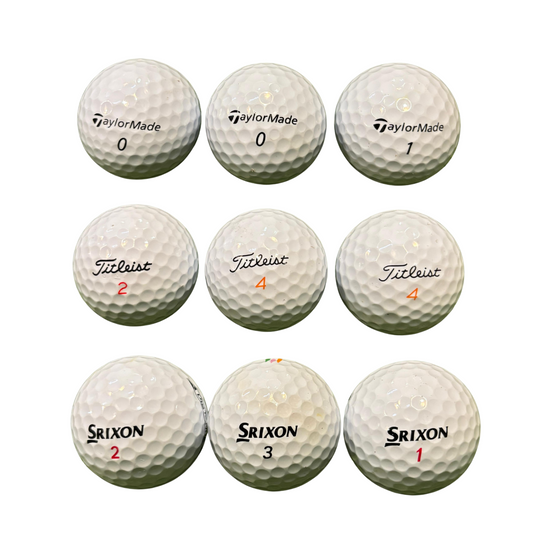 Mint Condition Assorted Golf Balls (5–10% Used) - Pack Of 12
