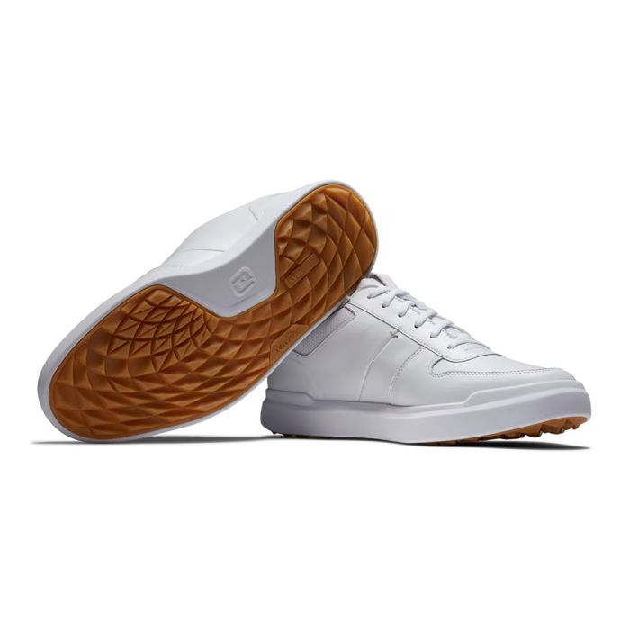 FootJoy Men’s Contour Casual XW Spikeless Golf Shoes - White/White/Gray