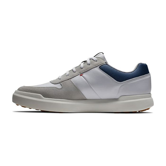 FootJoy Men’s Contour Casual XW Spikeless Golf Shoes - White/Navy/Gray
