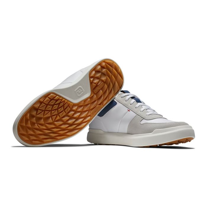 FootJoy Men’s Contour Casual XW Spikeless Golf Shoes - White/Navy/Gray