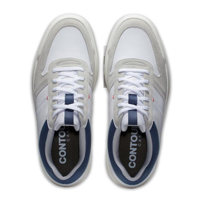 FootJoy Men’s Contour Casual XW Spikeless Golf Shoes - White/Navy/Gray