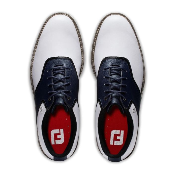FootJoy Men's Originals WD Spiked Golf Shoes - White/Navy