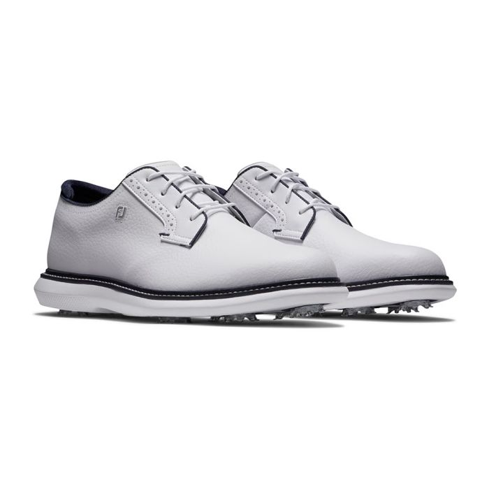 FootJoy Men’s Traditions Blucher WD Spiked Golf Shoes - White/Navy