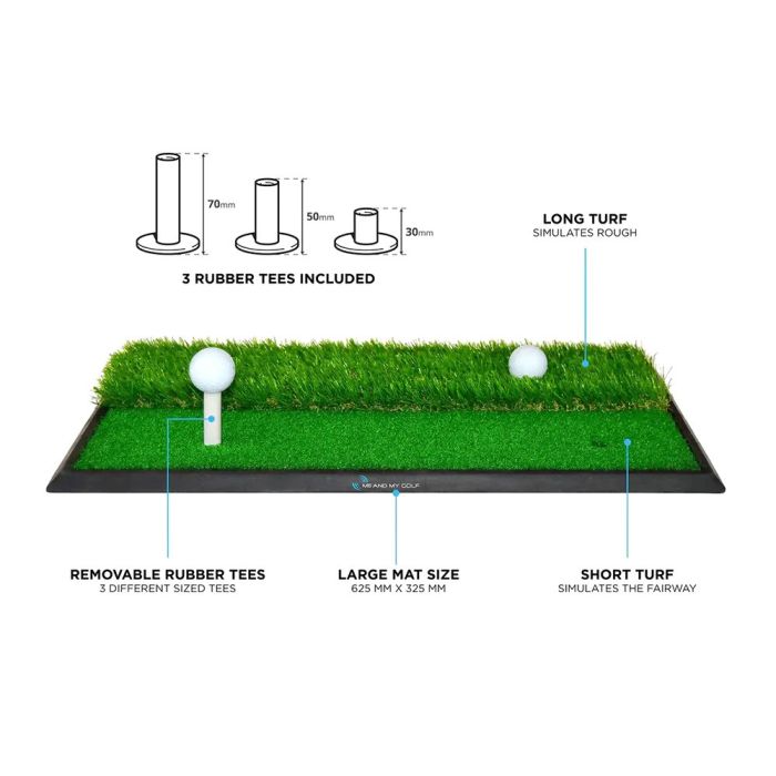 Me And My Golf Dual‑Turf 2 In 1 Golf Hitting Mat