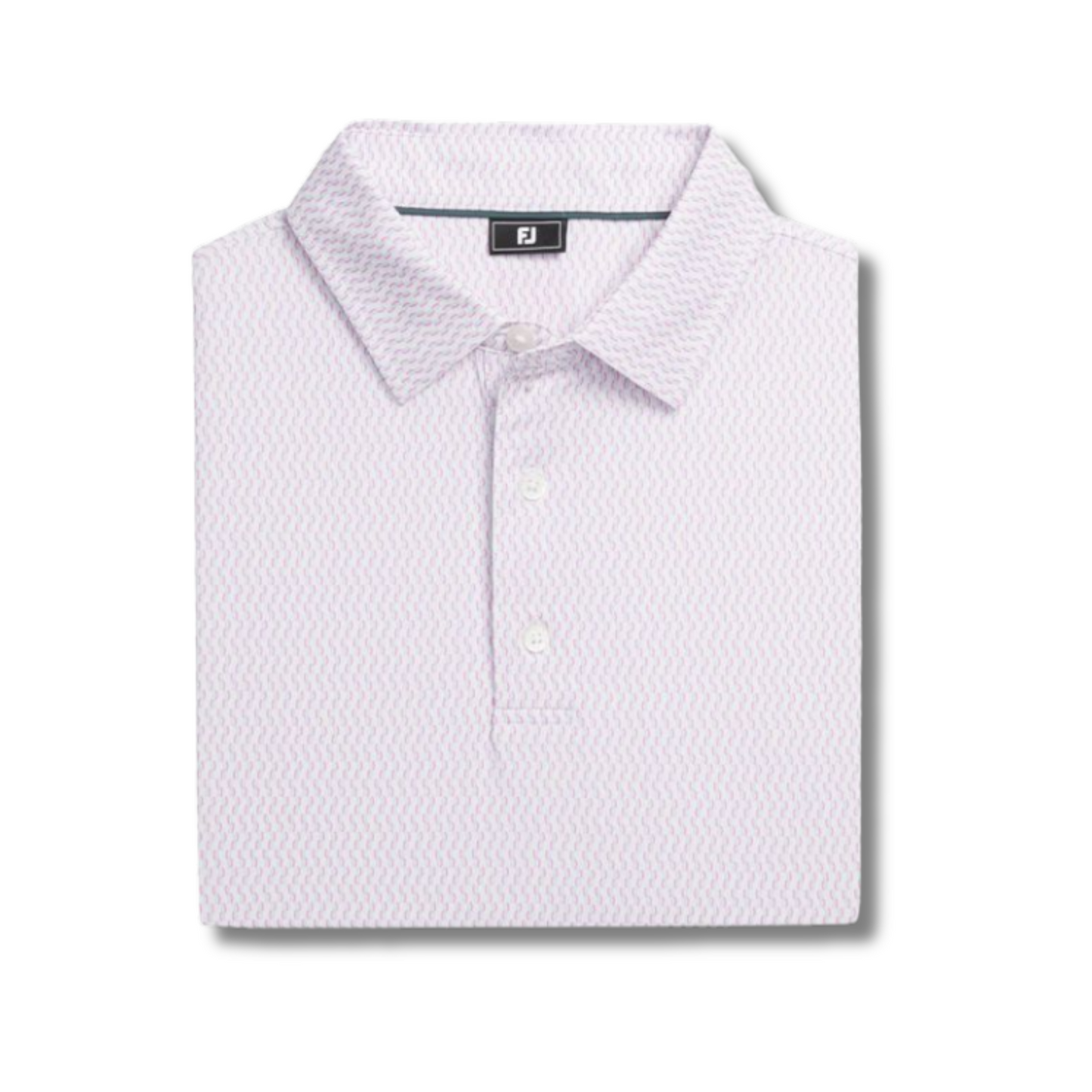 FootJoy Men's Bounce Print Lisle Polo - White/Hibiscus/Flint