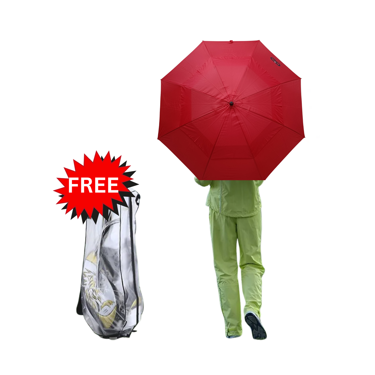 Golf Gear Umbrella-Free Golf Bag Rain Cover