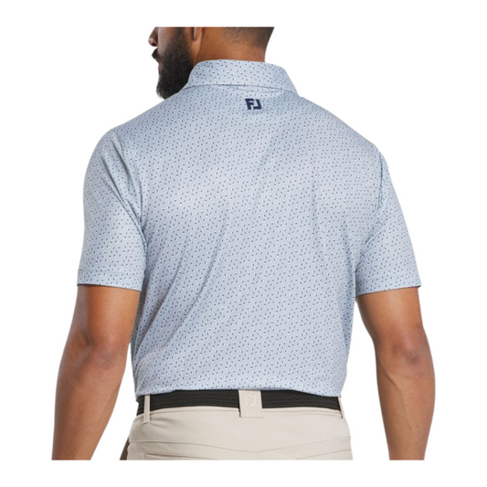 FootJoy Men’s Bounce Print Lisle Polo – Blue