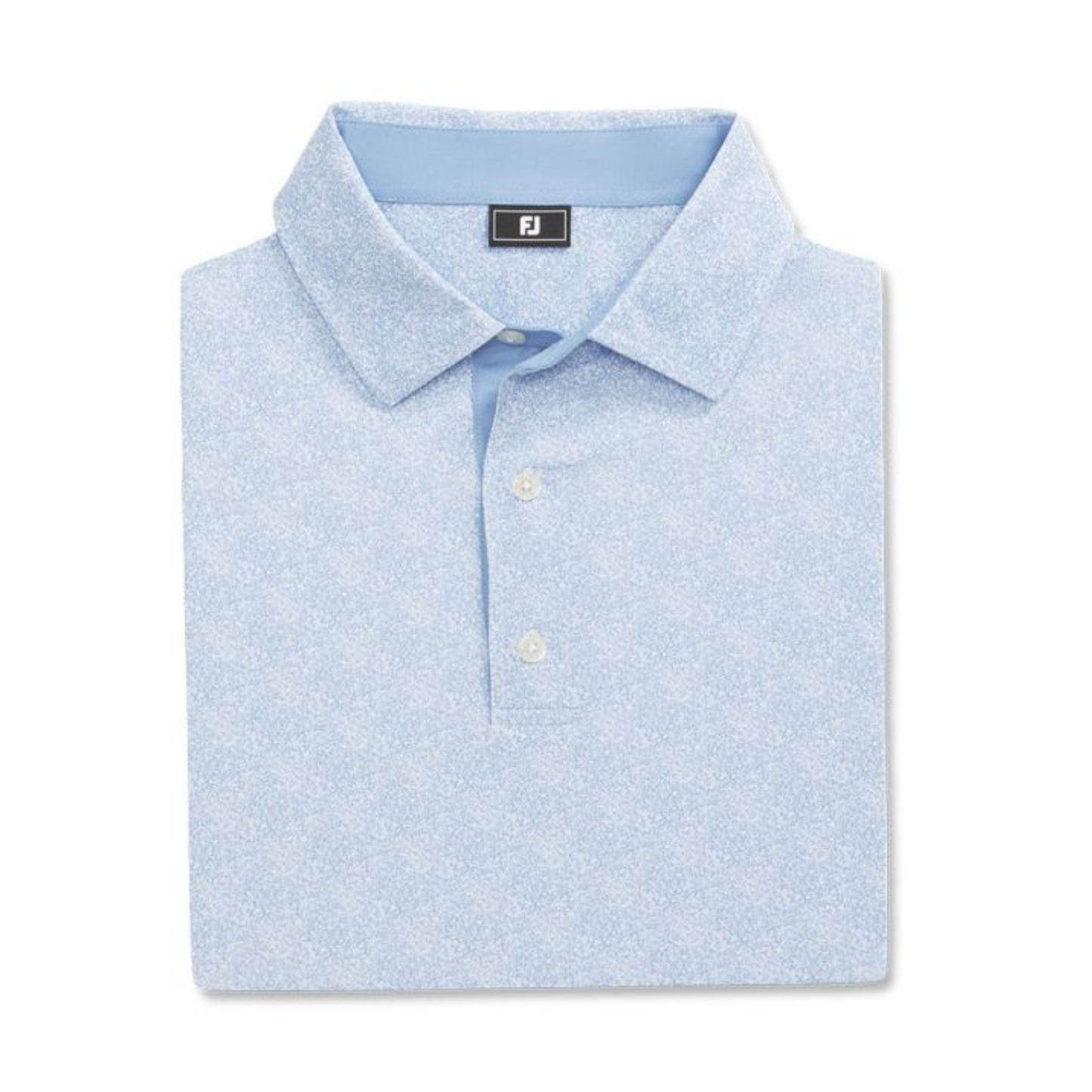 FootJoy Men's Speckle Print Lisle Polo - Blue Jay/White