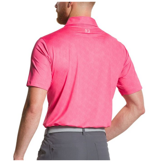 FootJoy Men's Speckle Print Lisle Polo - Pink Lemonade