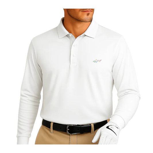 Long Sleeve Solid Pique Golf Polo