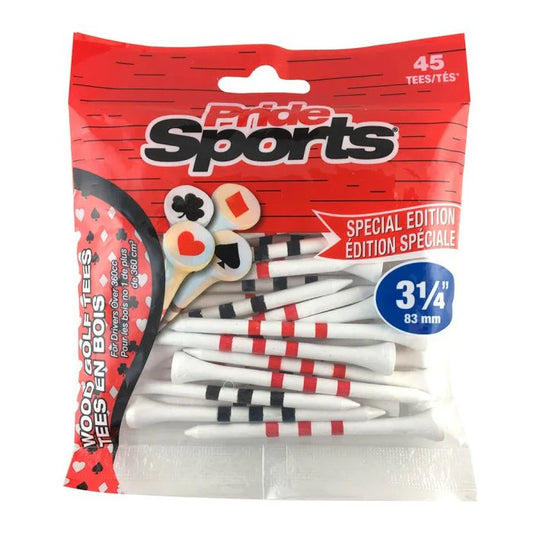 Pride Sports Play Card Wooden Golf Tees – 45 Pack