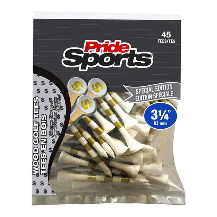 Pride Sports Dollar Icon Wooden Tees – 69 mm (2-3/4") – 45 Count