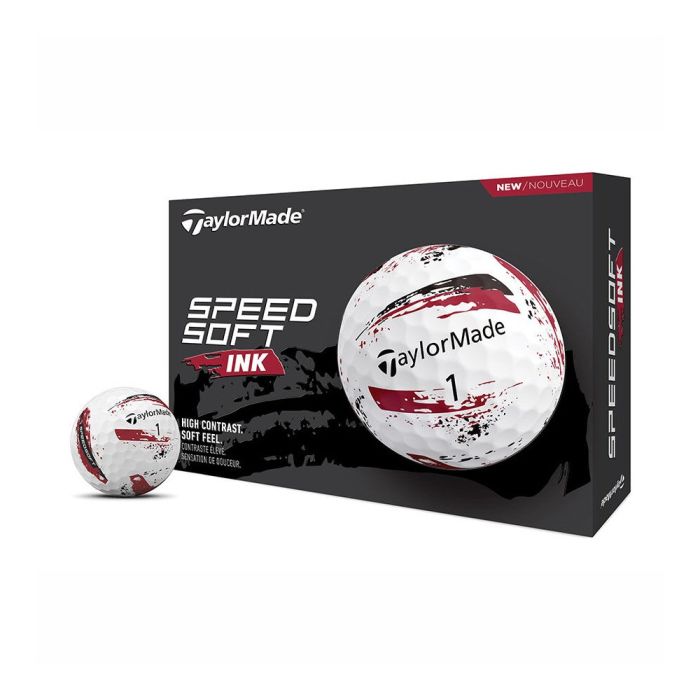 Taylormade SpeedSoft Ink Golf Balls - Red Ink
