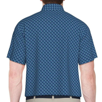 Ben Hogan Men's All Over Geo Print Golf Polo T-shirt - Estate Blue
