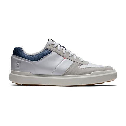 FootJoy Men’s Contour Casual XW Spikeless Golf Shoes - White/Navy/Gray