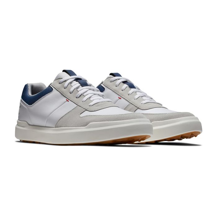 FootJoy Men’s Contour Casual XW Spikeless Golf Shoes - White/Navy/Gray