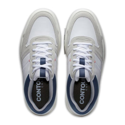 FootJoy Men’s Contour Casual XW Spikeless Golf Shoes - White/Navy/Gray