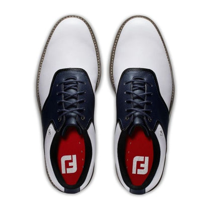 FootJoy Men's Originals WD Spiked Golf Shoes - White/Navy