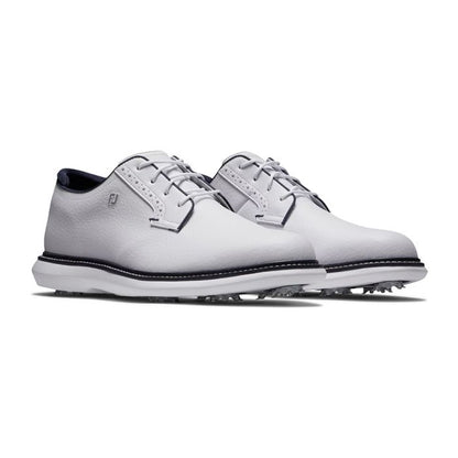 FootJoy Men’s Traditions Blucher WD Spiked Golf Shoes - White/Navy