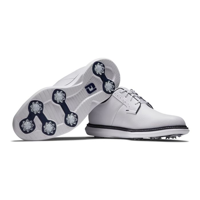 FootJoy Men’s Traditions Blucher WD Spiked Golf Shoes - White/Navy