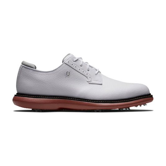 FootJoy Men’s Traditions Blucher WD Spiked Golf Shoes - White/Brick