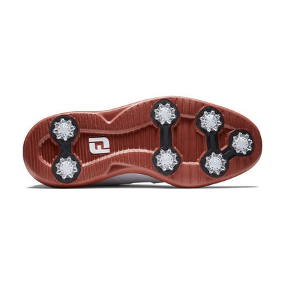 FootJoy Men’s Traditions Blucher WD Spiked Golf Shoes - White/Brick