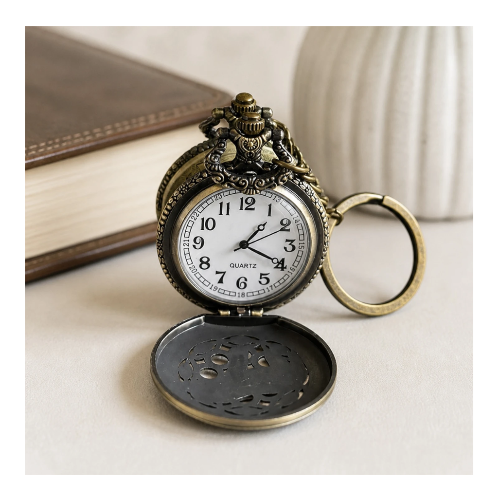 Antique Golf them Pocket Watch Key Chain