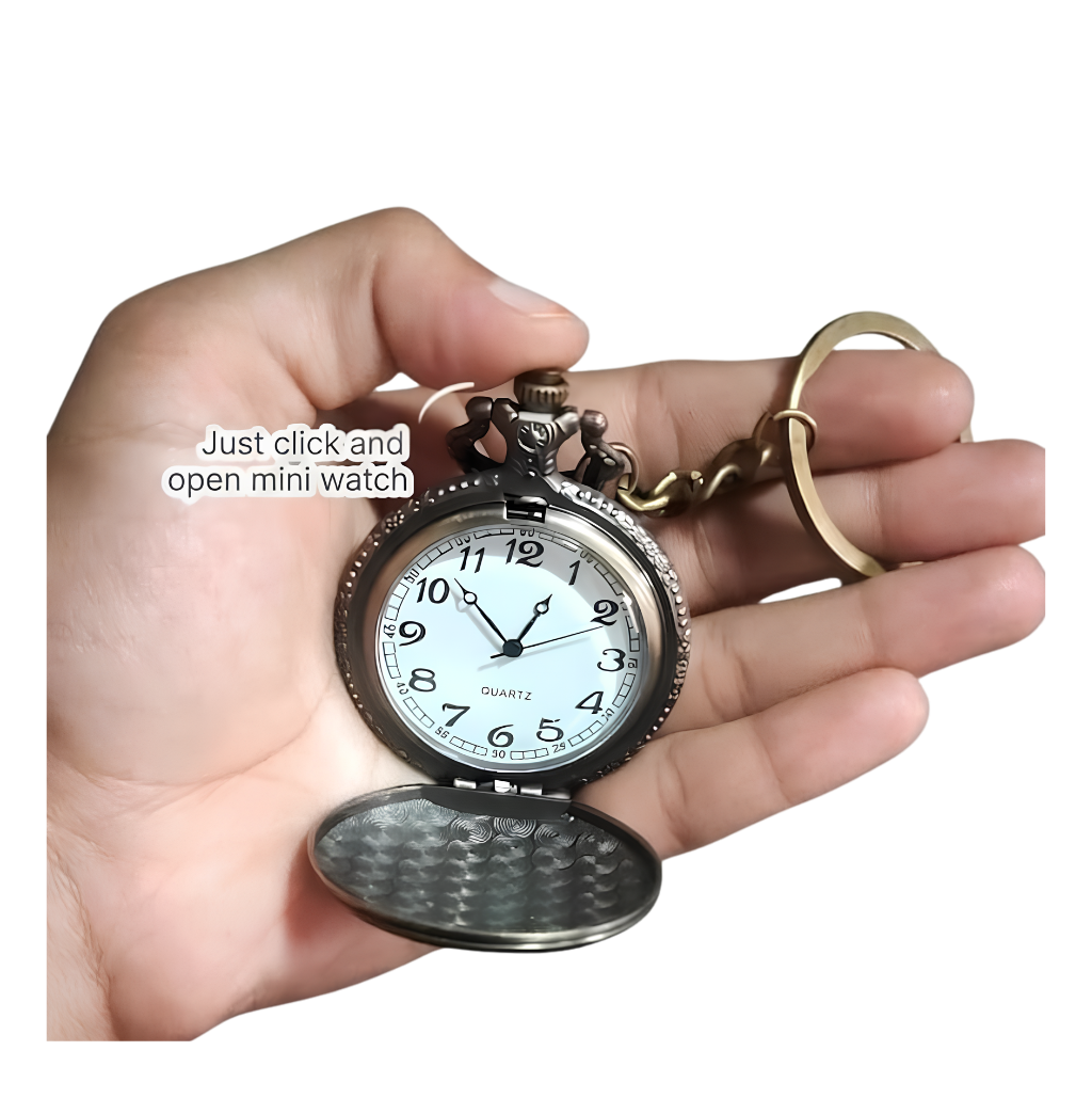 Antique Golf them Pocket Watch Key Chain