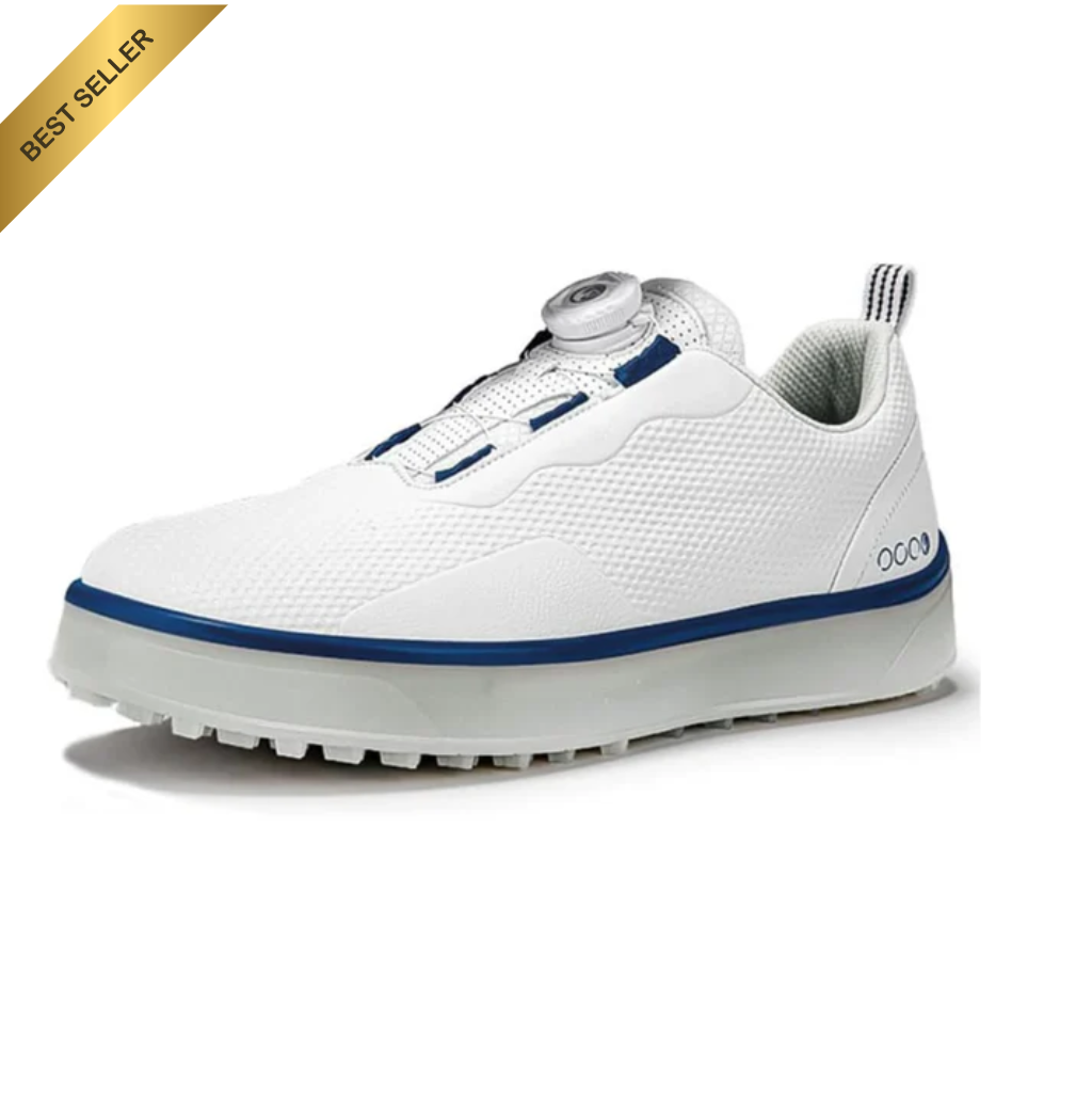 KONJACLY Mens Golf Sneakers Lightweight Leather Spikeless Golf Shoes