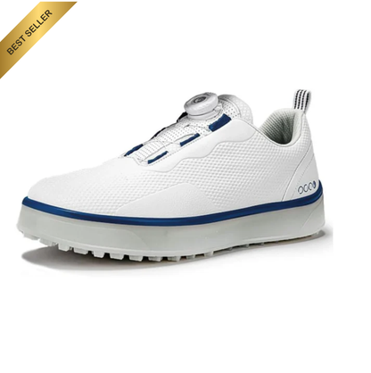 KONJACLY Mens Golf Sneakers Lightweight Leather Spikeless Golf Shoes
