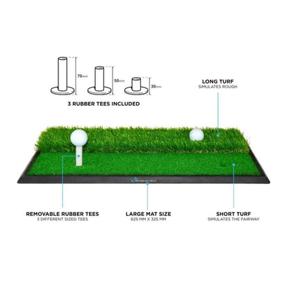 Me And My Golf Dual‑Turf 2 In 1 Golf Hitting Mat