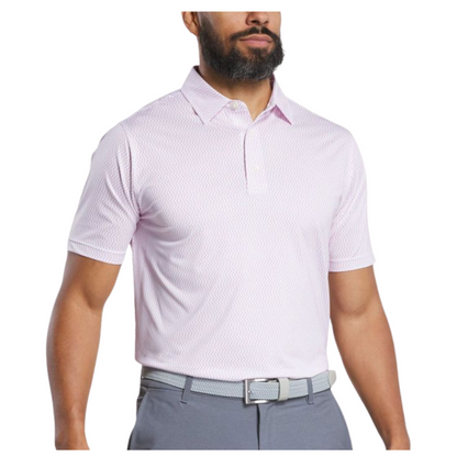 FootJoy Men's Bounce Print Lisle Polo - White/Hibiscus/Flint