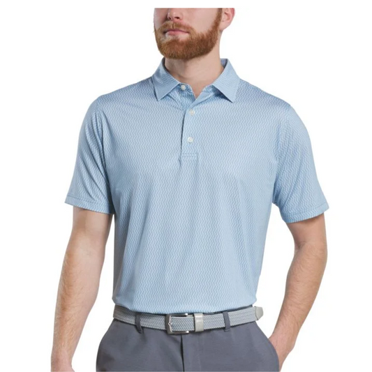 FootJoy Waggle (Wiggle) Print Lisle Polo Shirt – Blue