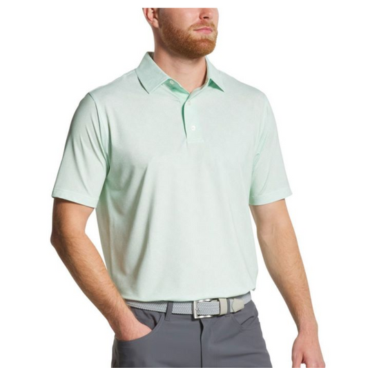FootJoy Men's Speckle Print Lisle Polo - Pistachio/White