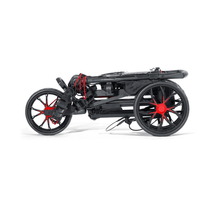 Bag Boy SLIM FOLD Three Wheel Golf Trolley - Navy and red