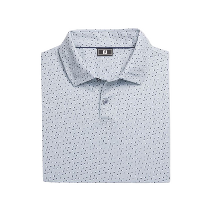 FootJoy Men’s Bounce Print Lisle Polo – Blue