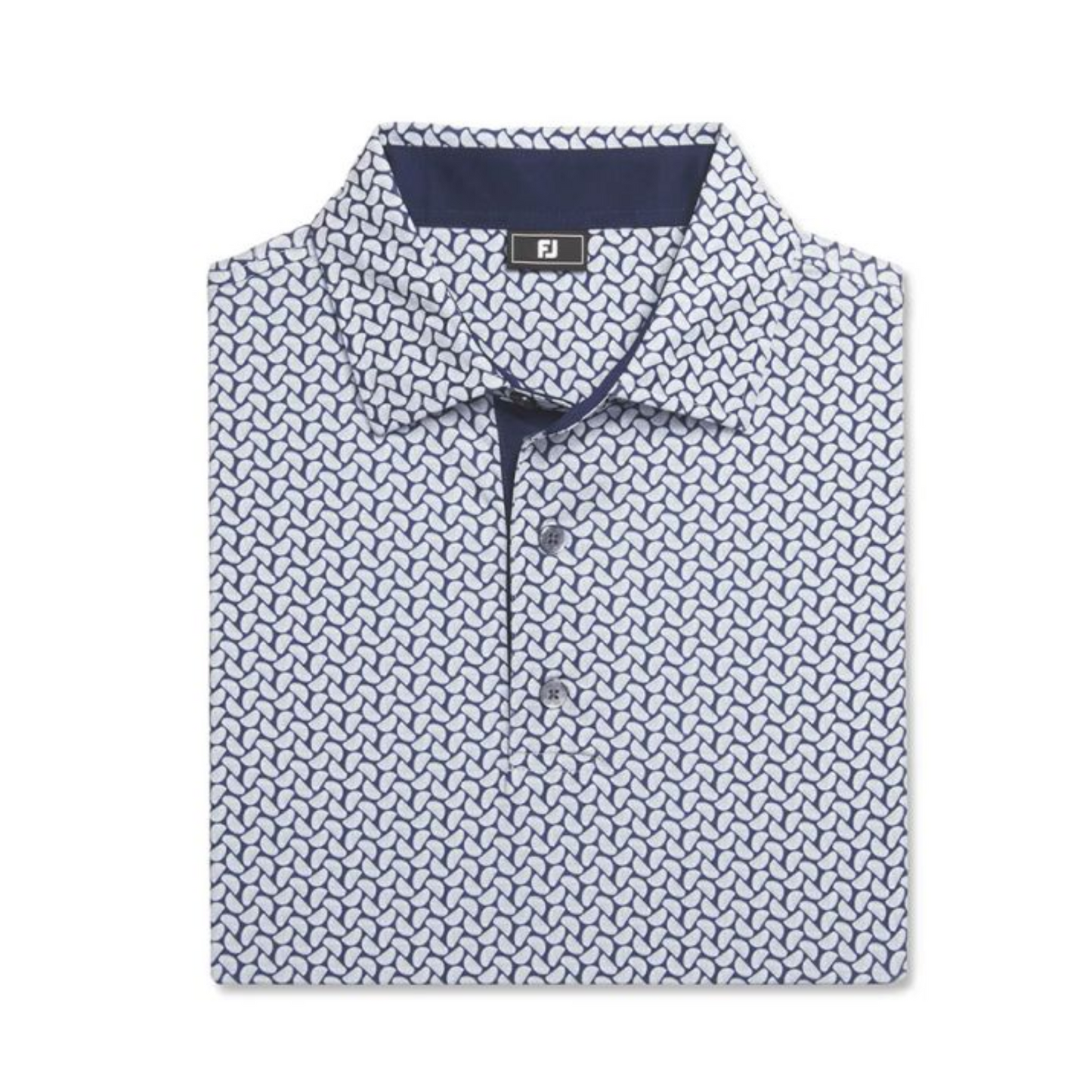 FootJoy Men's Citrus Print Lisle Polo - White/Navy