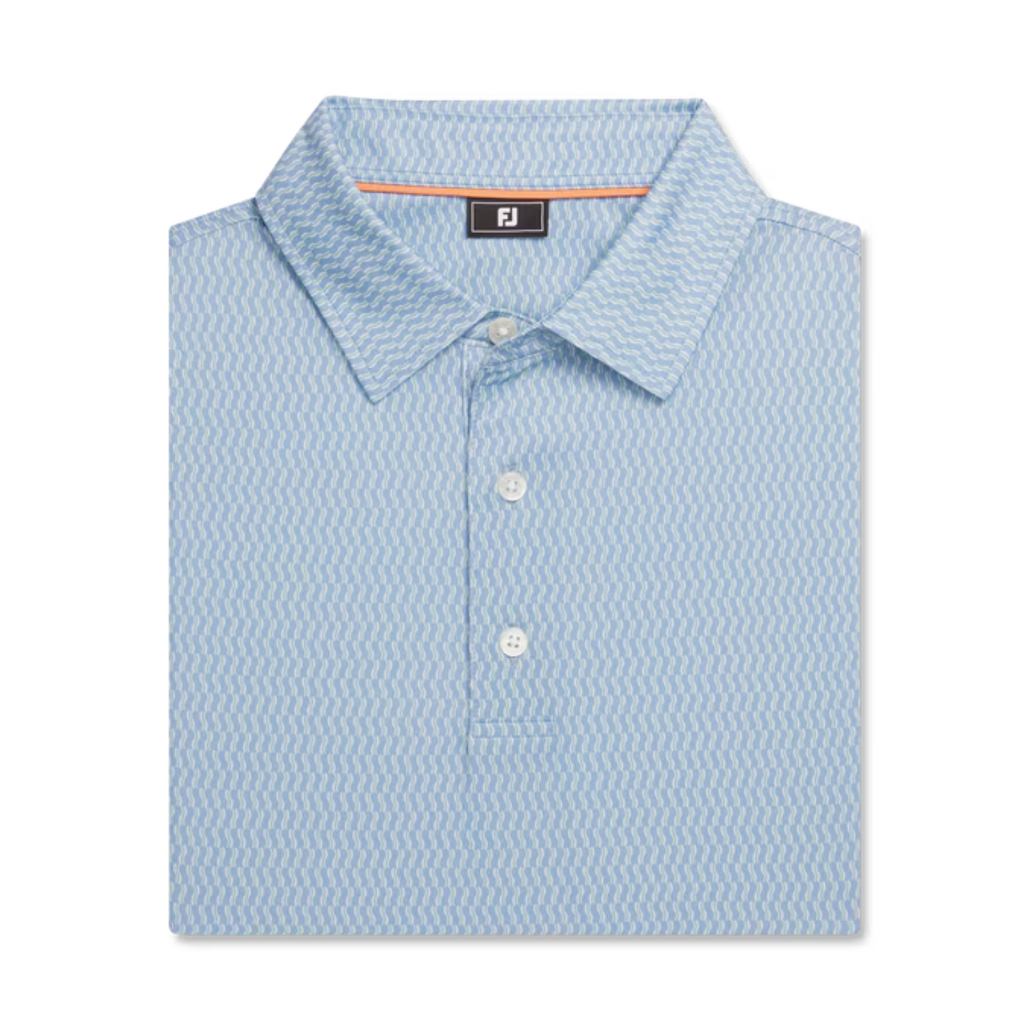 FootJoy Waggle (Wiggle) Print Lisle Polo Shirt – Blue