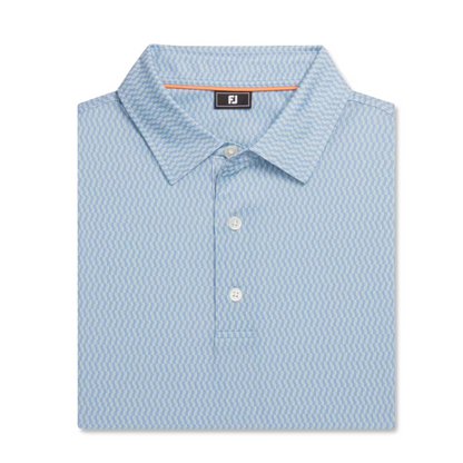 FootJoy Waggle (Wiggle) Print Lisle Polo Shirt – Blue