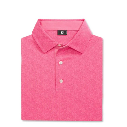 FootJoy Men's Speckle Print Lisle Polo - Pink Lemonade