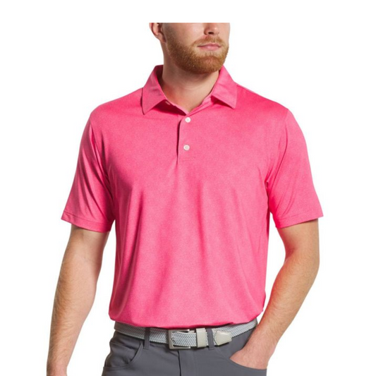 FootJoy Men's Speckle Print Lisle Polo - Pink Lemonade