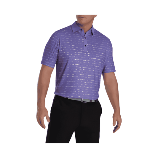 FootJoy Flag Banner Print Self Collar Men’s Golf Shirt Front View