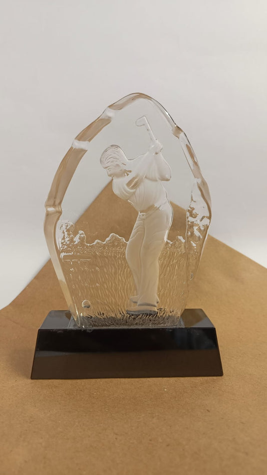 Crystal Male Golfer Trophy