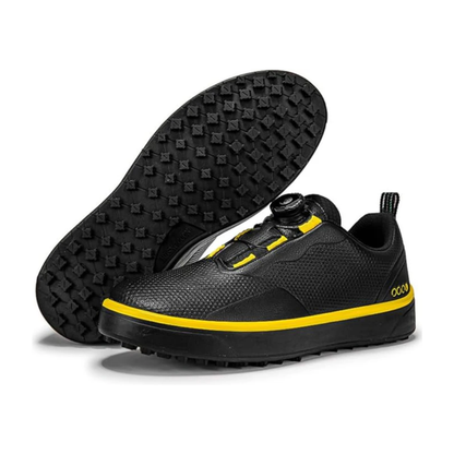 KONJACLY Mens Golf Sneakers Lightweight Leather Spikeless Golf Shoes