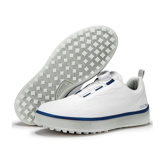 KONJACLY Mens Golf Sneakers Lightweight Leather Spikeless Golf Shoes