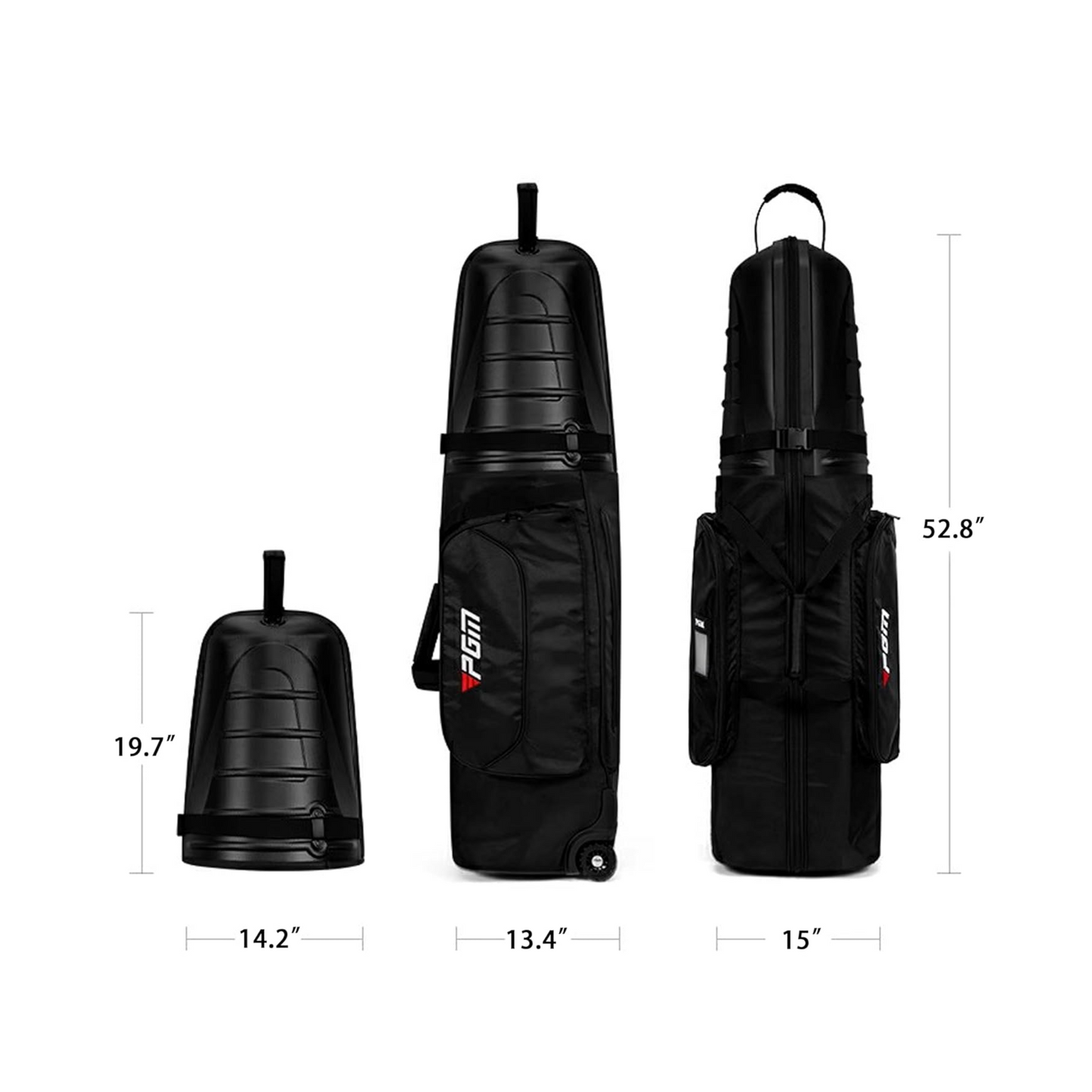 PGM Golf Hardcase Travel Bag - Wheels, Anti-Collision Design Hard Shell on Top
