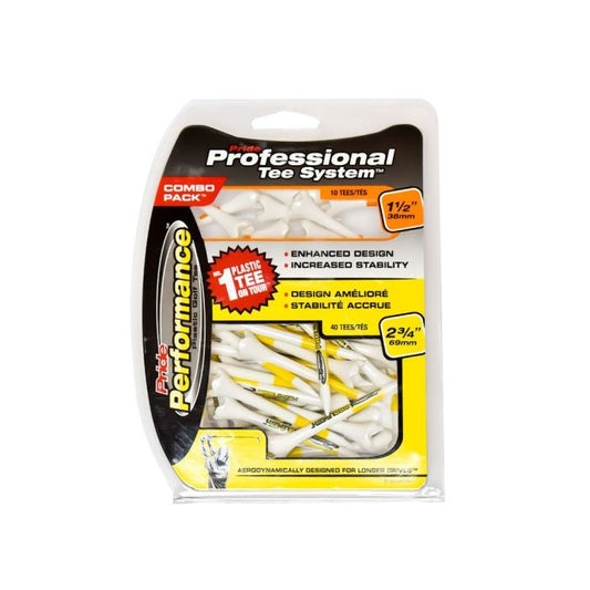 Pride Professional Tee System Evolution Plastic Golf Tees (Pack of 50)
