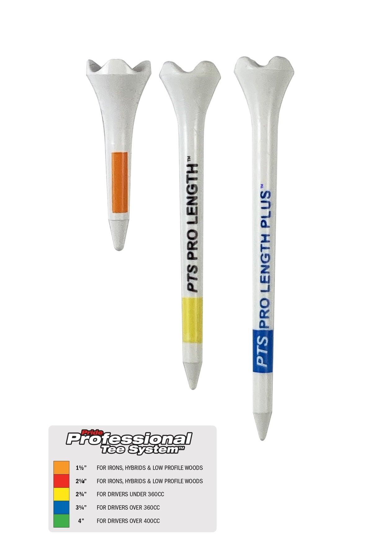 Pride Professional Tee System 3.25 Inch Performance Golf Tees - 30 Count