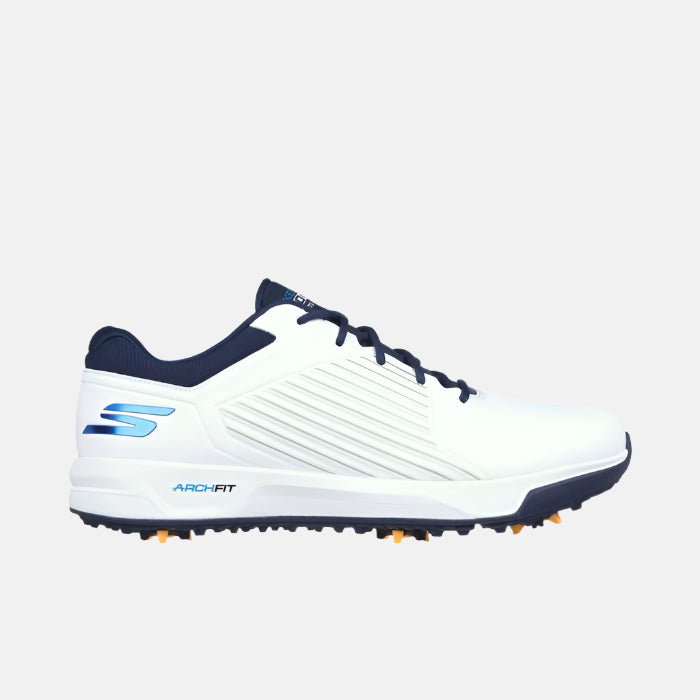 Skechers Men’s Arch Fit Elite Vortex MD Spiked Golf Shoes - WHITE/ NAVY